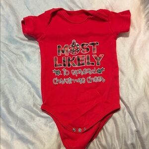 Red Christmas Cheer Baby Onesie